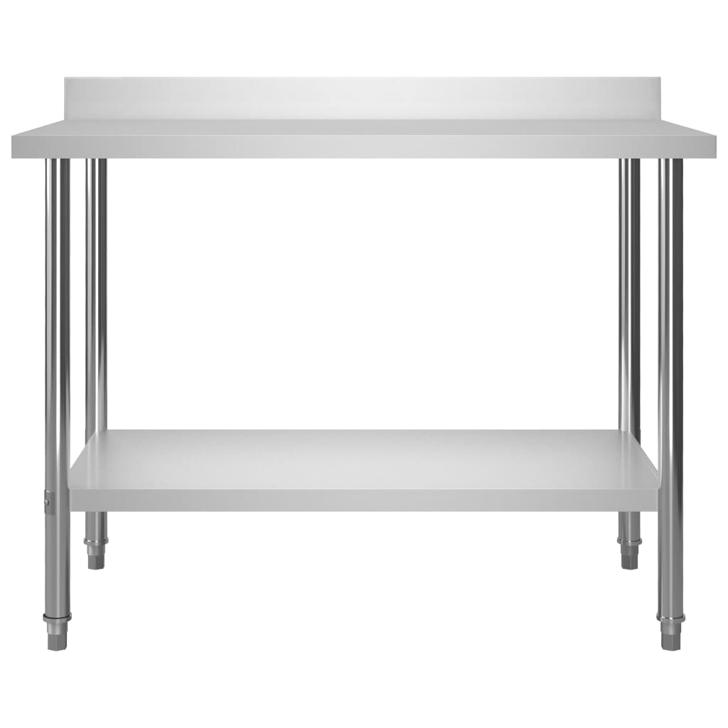 arbejdsbord til køkken med tophylde 120x60x120 cm rustfrit stål
