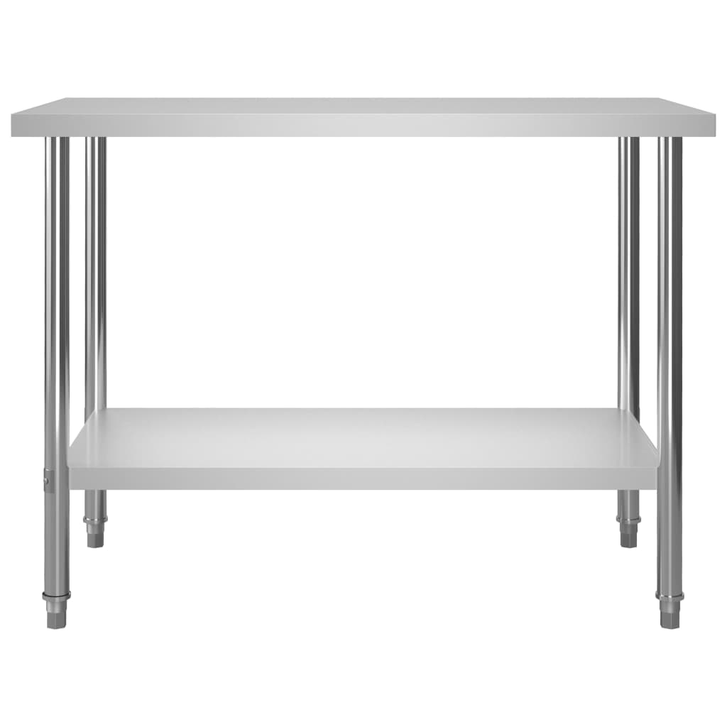 arbejdsbord til køkken med tophylde 120x60x150 cm rustfrit stål