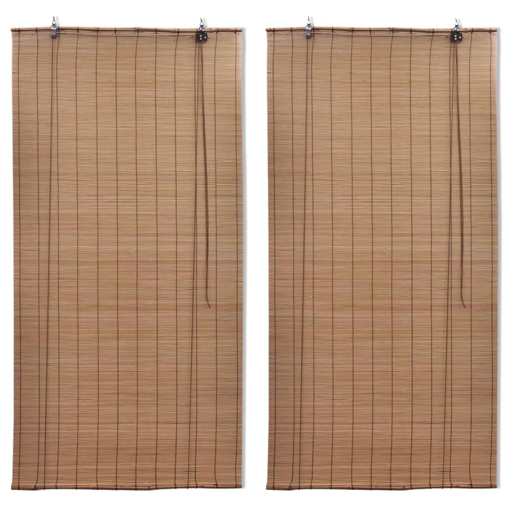 rullegardiner 2 stk. 150x220 cm bambus brun