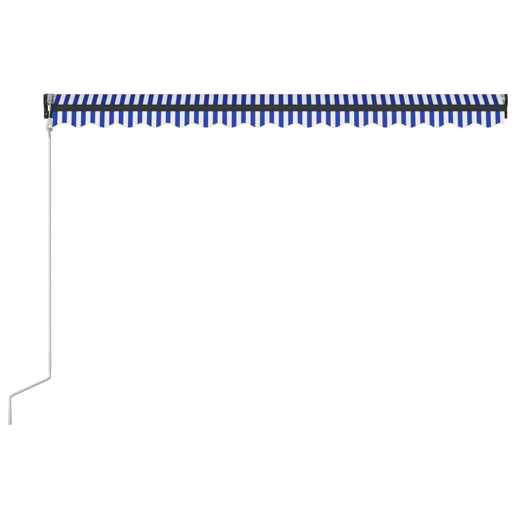 automatisk foldemarkise  400 x 300 cm blå og hvid