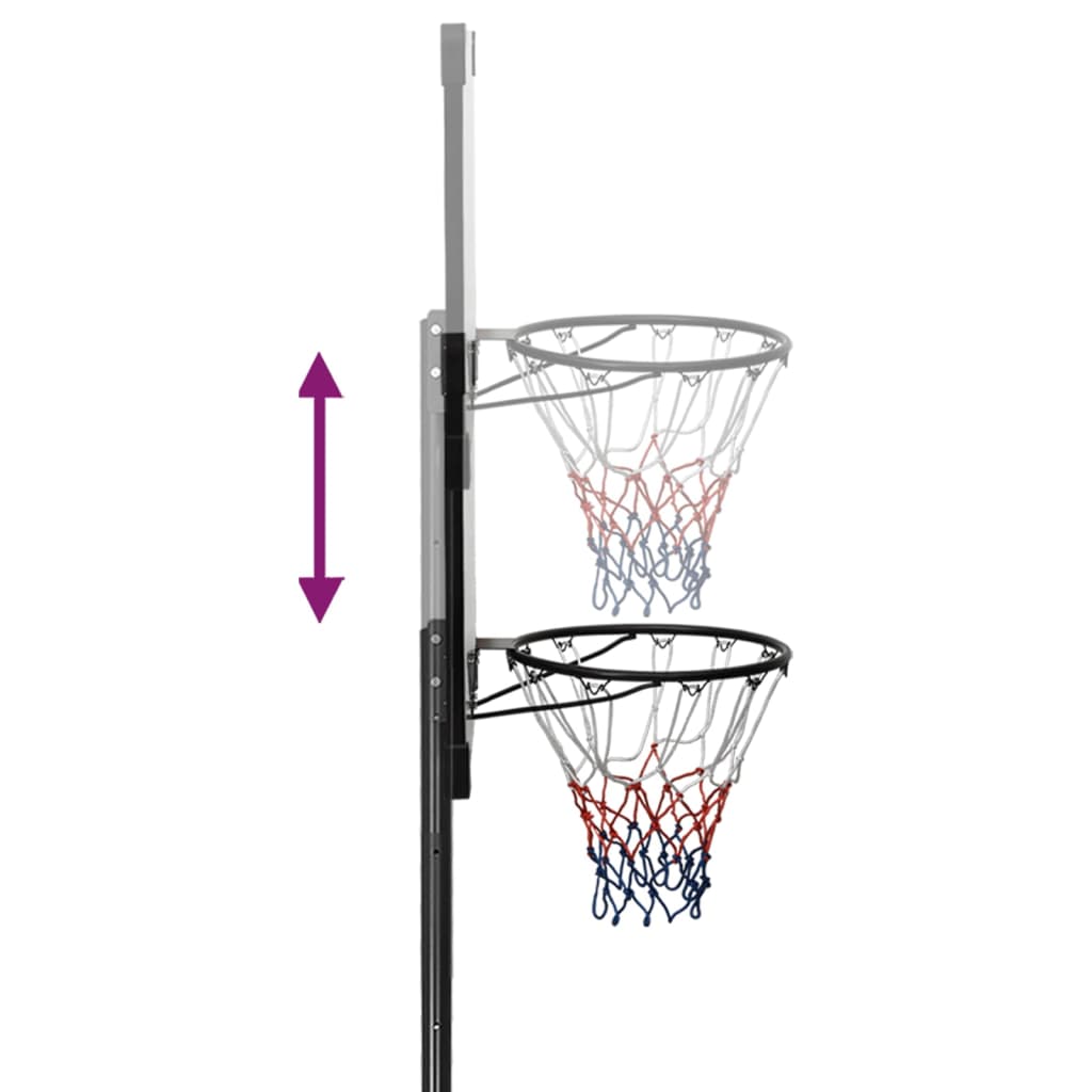 basketballstativ 280-350 cm polycarbonat transparent