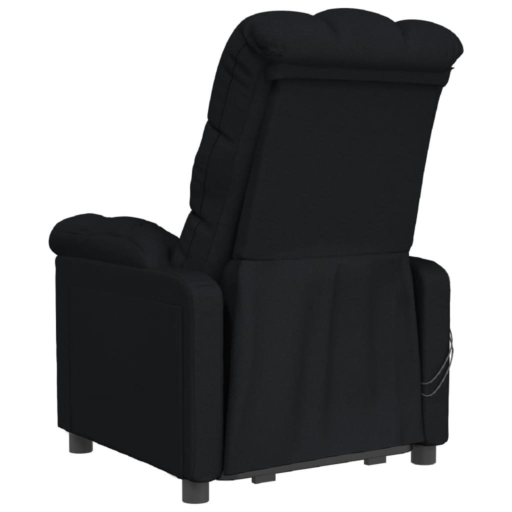 løftestol med massagefunktion stof sort