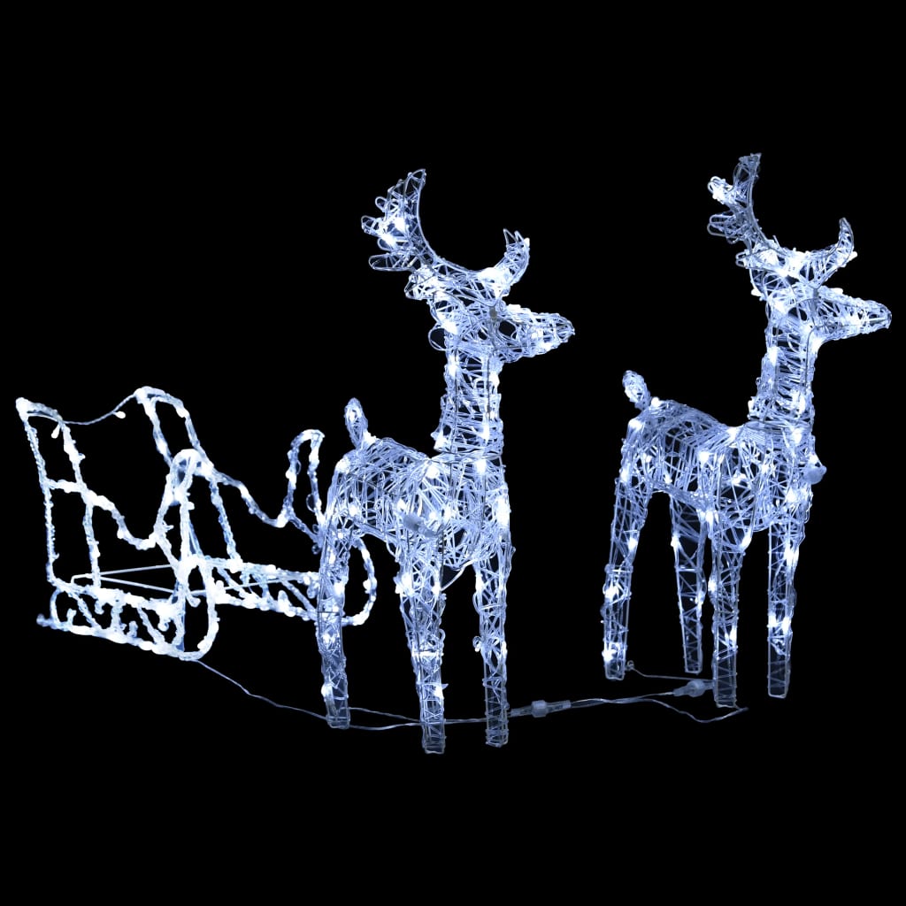 rensdyr og kane 240 LED'er juledekoration akryl
