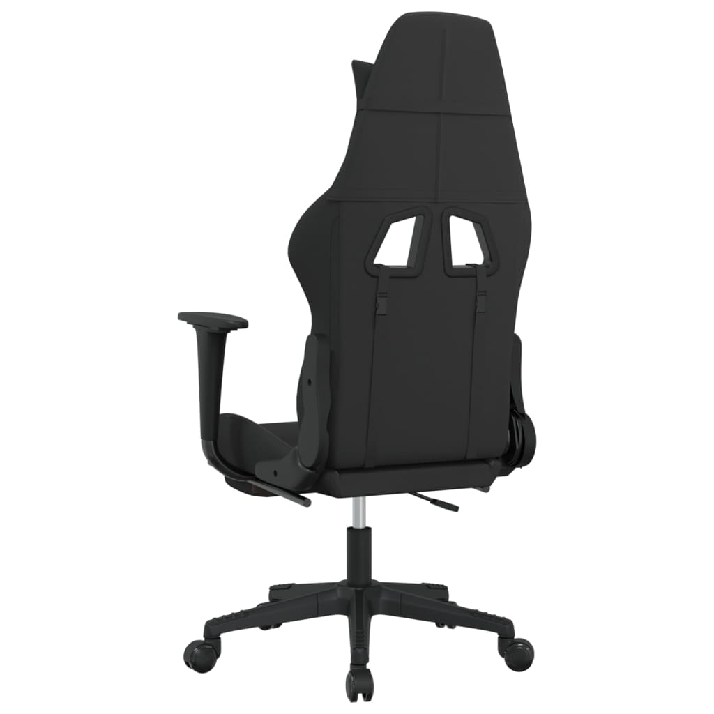 gamingstol med fodstøtte stof sort og gråbrun