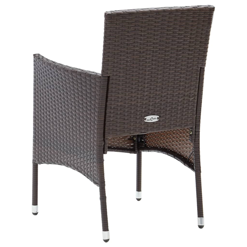 spisebordsstole til haven 2 stk. polyrattan brun
