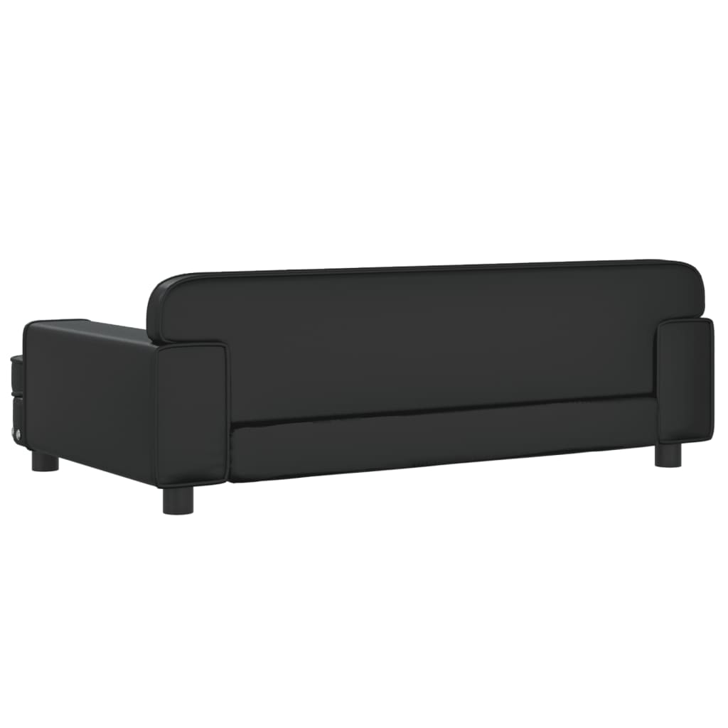 sofa til børn 90x53x30 cm kunstlæder sort