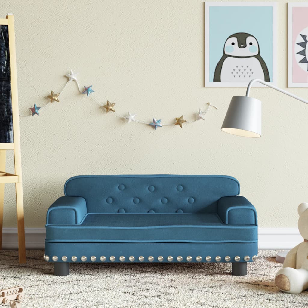 sofa til børn 90x53x30 cm stof cremefarvet