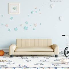 sofa til børn 90x53x30 cm stof cremefarvet