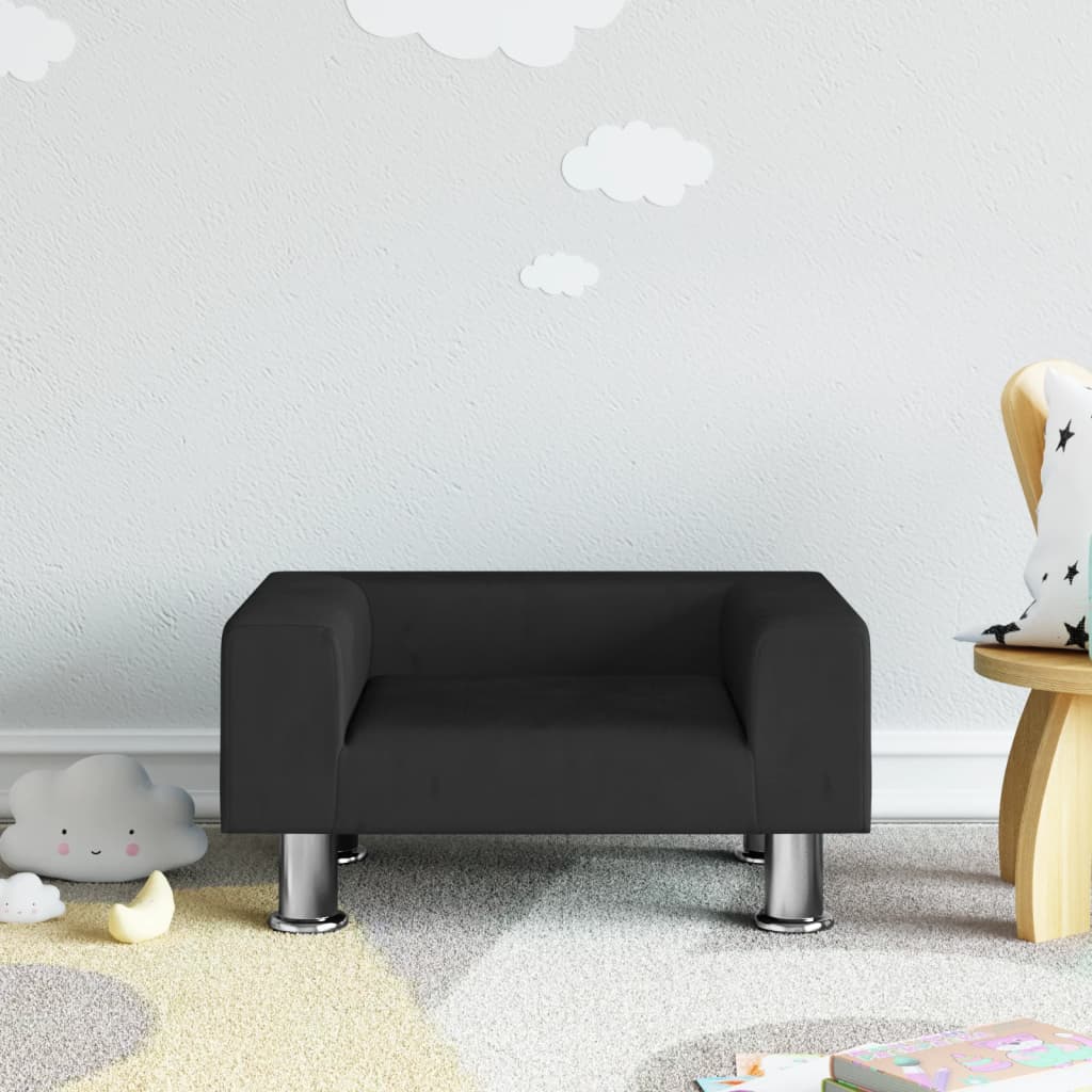 sofa til børn 70x45x26,5 cm fløjl mørkegrå
