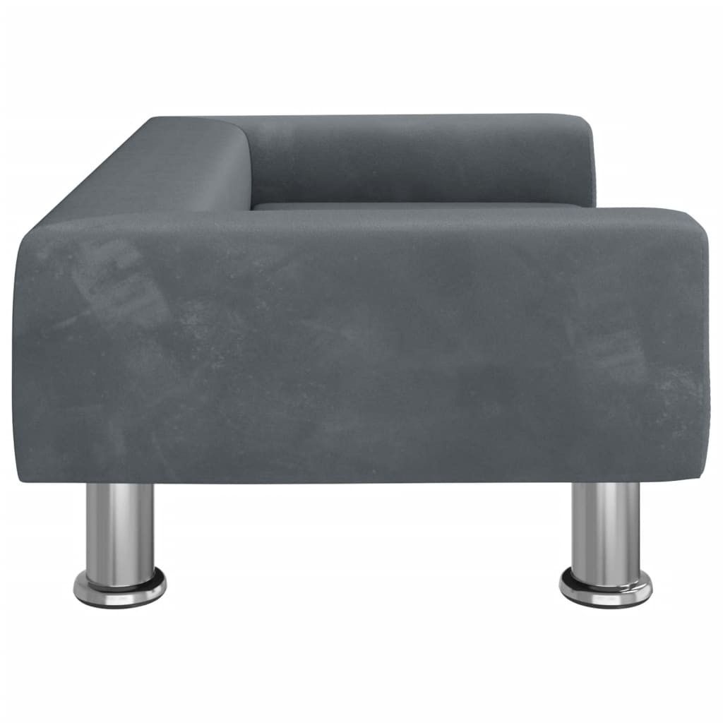 sofa til børn 70x45x26,5 cm fløjl mørkegrå