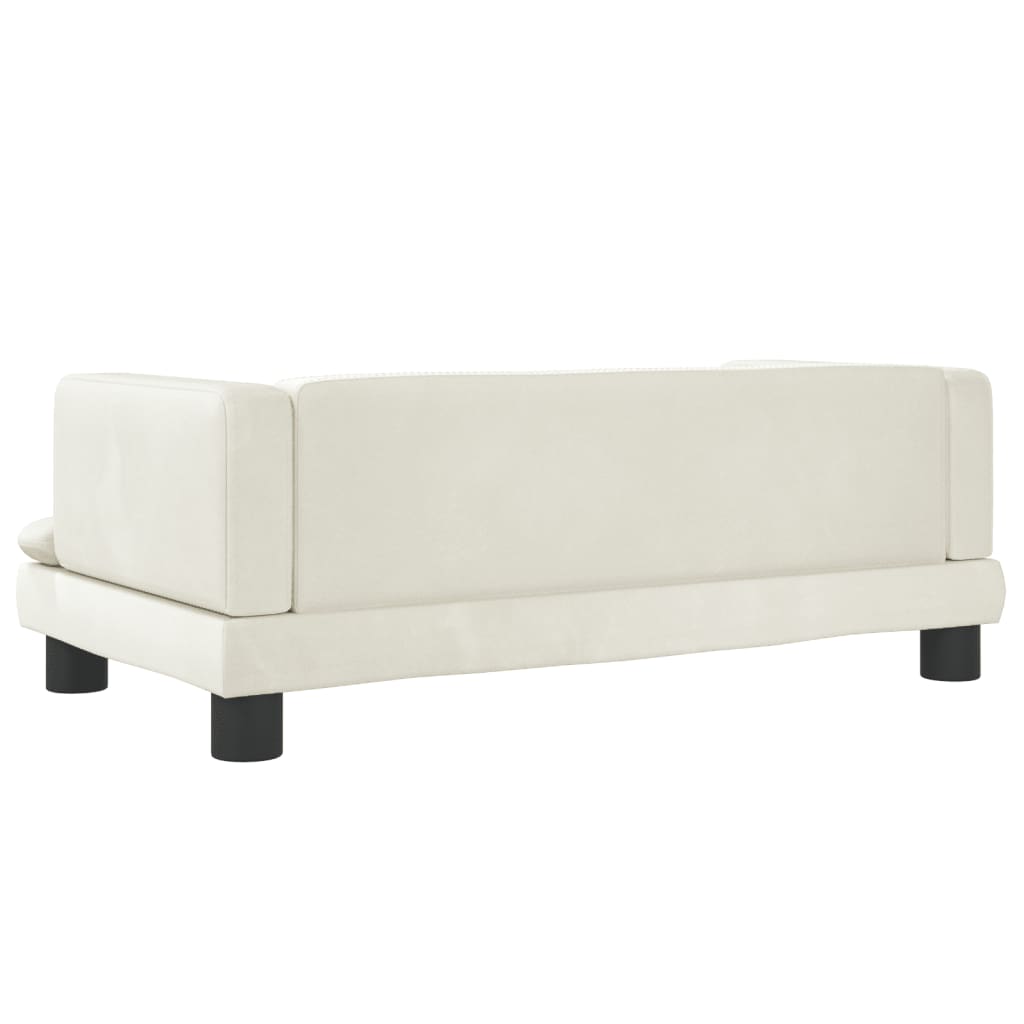 sofa til børn 80x45x30 cm velour cremefarvet