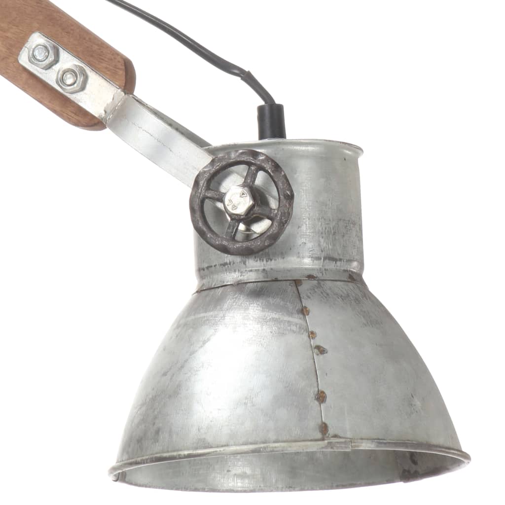 væglampe industriel stil rund E27 sølvfarvet