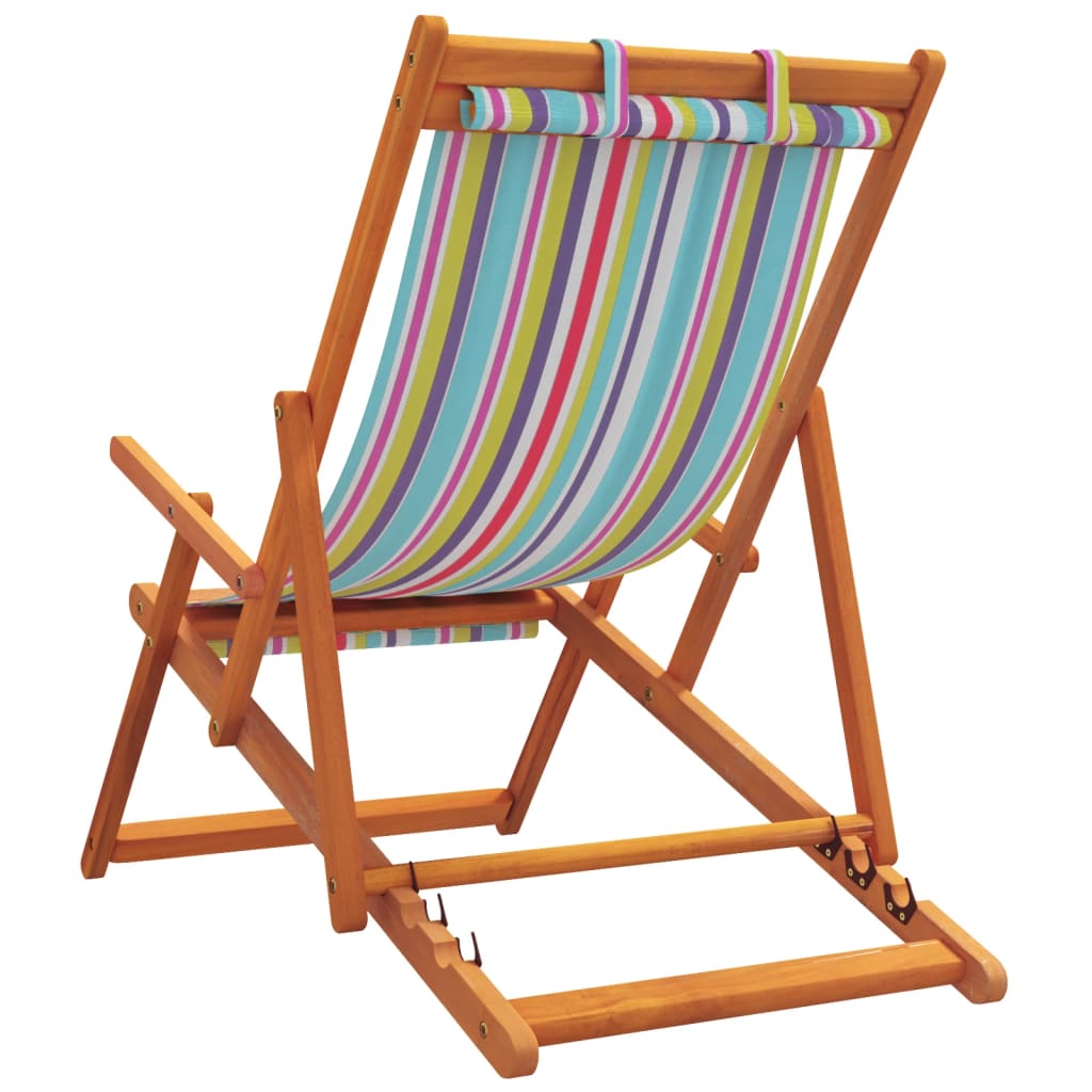 foldbare strandstole 2 stk. stof flerfarvet