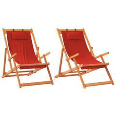 foldbare strandstole 2 stk. stof rød
