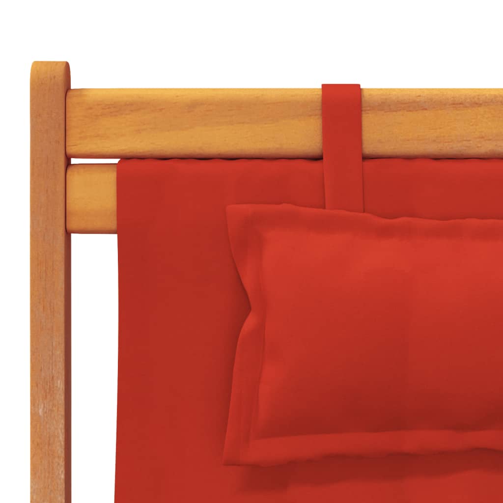 foldbare strandstole 2 stk. stof rød