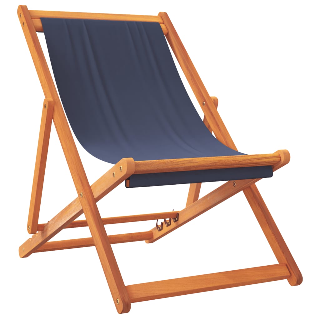 foldbare strandstole 2 stk. stof blå