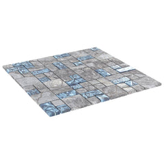 mosaikfliser 11 stk. 30x30 cm glas grå og blå