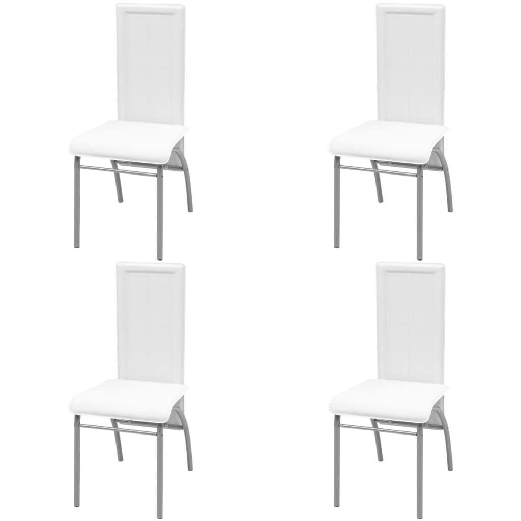 spisebordsstole 6 stk. kunstlæder hvid