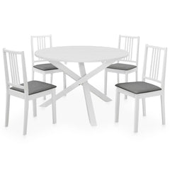 spisebordssæt 5 dele MDF hvid