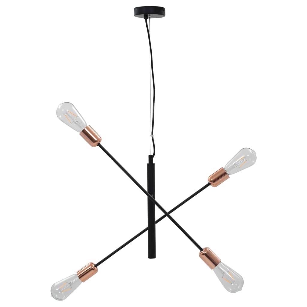 loftlampe med glødepærer 2 W E27 sort og kobber