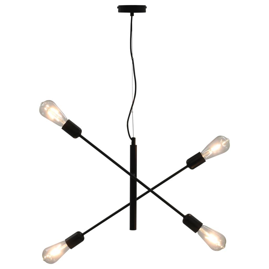 loftlampe med glødepærer 2 W E27 sort og kobber