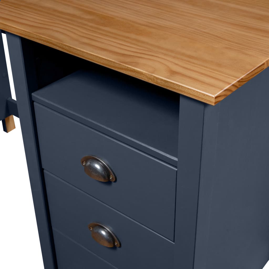 skrivebord Hill 150x50x74 cm massivt fyrretræ grå