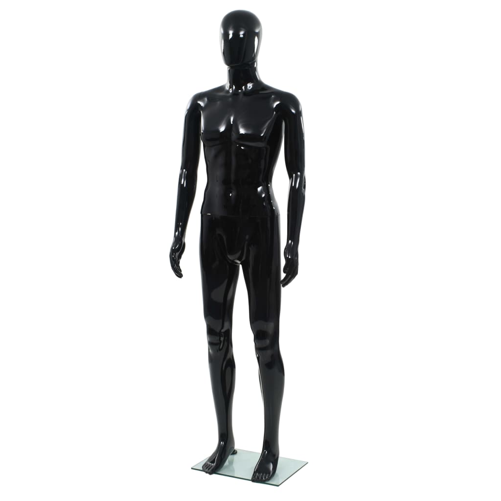 mannequin mand fuld figur glassokkel hvid højglans 185 cm