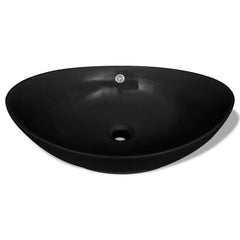 håndvask keramisk oval med overløb 59 x 38,5 cm