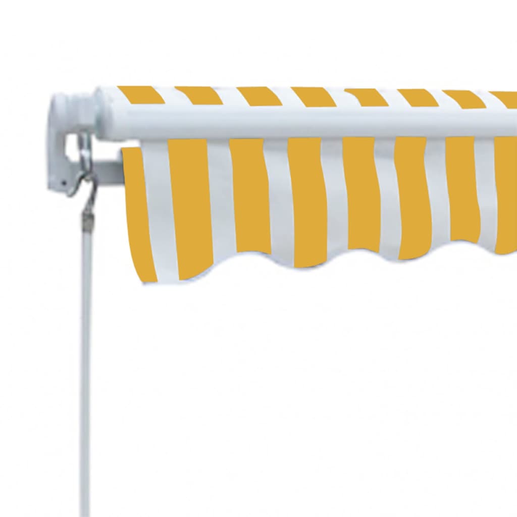 Markisedug/solafskærmning i lærred, gul og hvid, 3x2,5 m