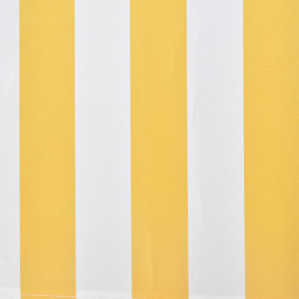 Markisedug/solafskærmning i lærred, gul og hvid, 3x2,5 m