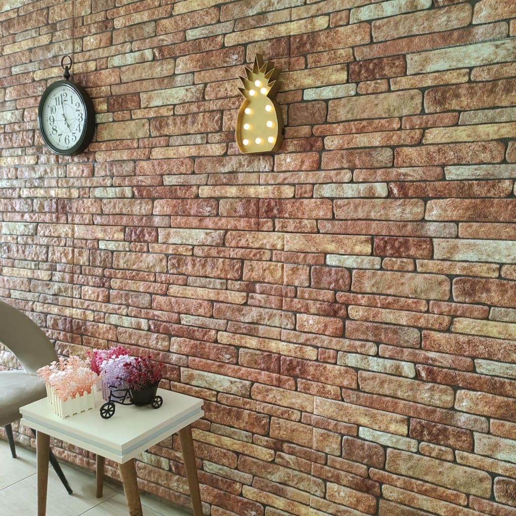 3D-vægpaneler 10 stk. murstensdesign EPS brun