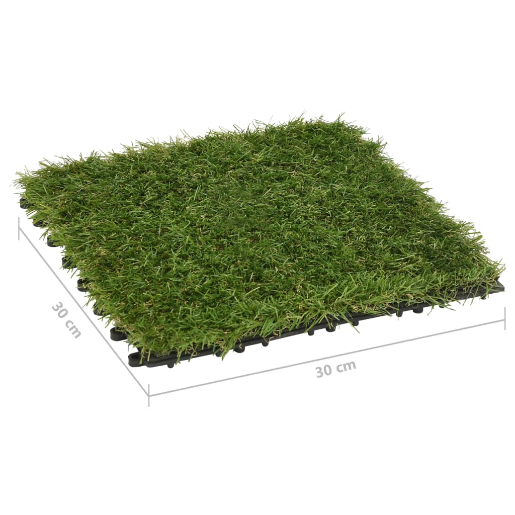 kunstgræsfliser 22 stk. 30x30 cm grøn