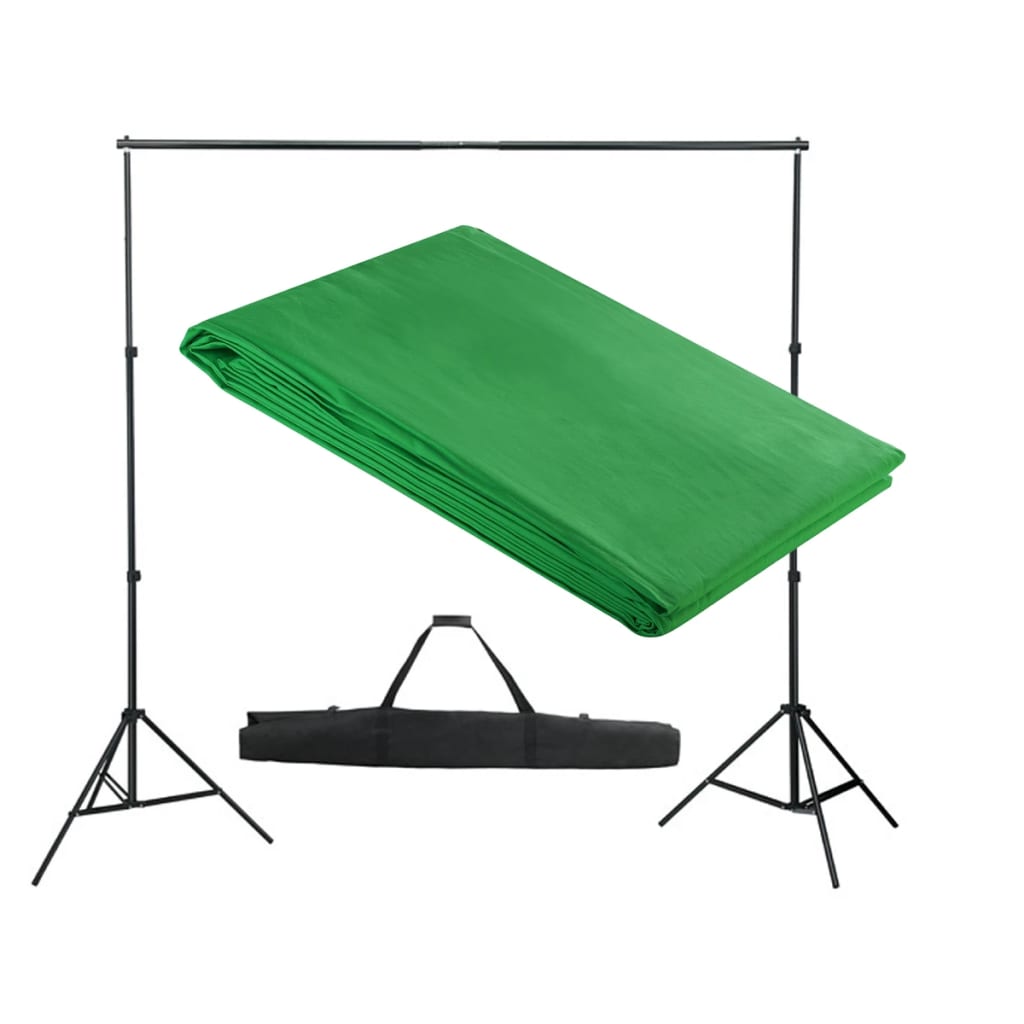 stativsystem til fotobaggrund 500 x 300 cm grøn