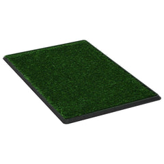 kæledyrstoilet med bakke og kunstgræs 2 stk. 63x50x7 cm grøn