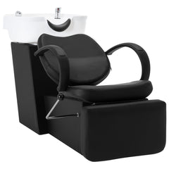 salonstol med vask kunstlæder sort og hvid
