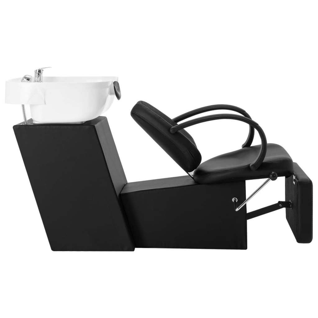 salonstol med vask kunstlæder sort og hvid