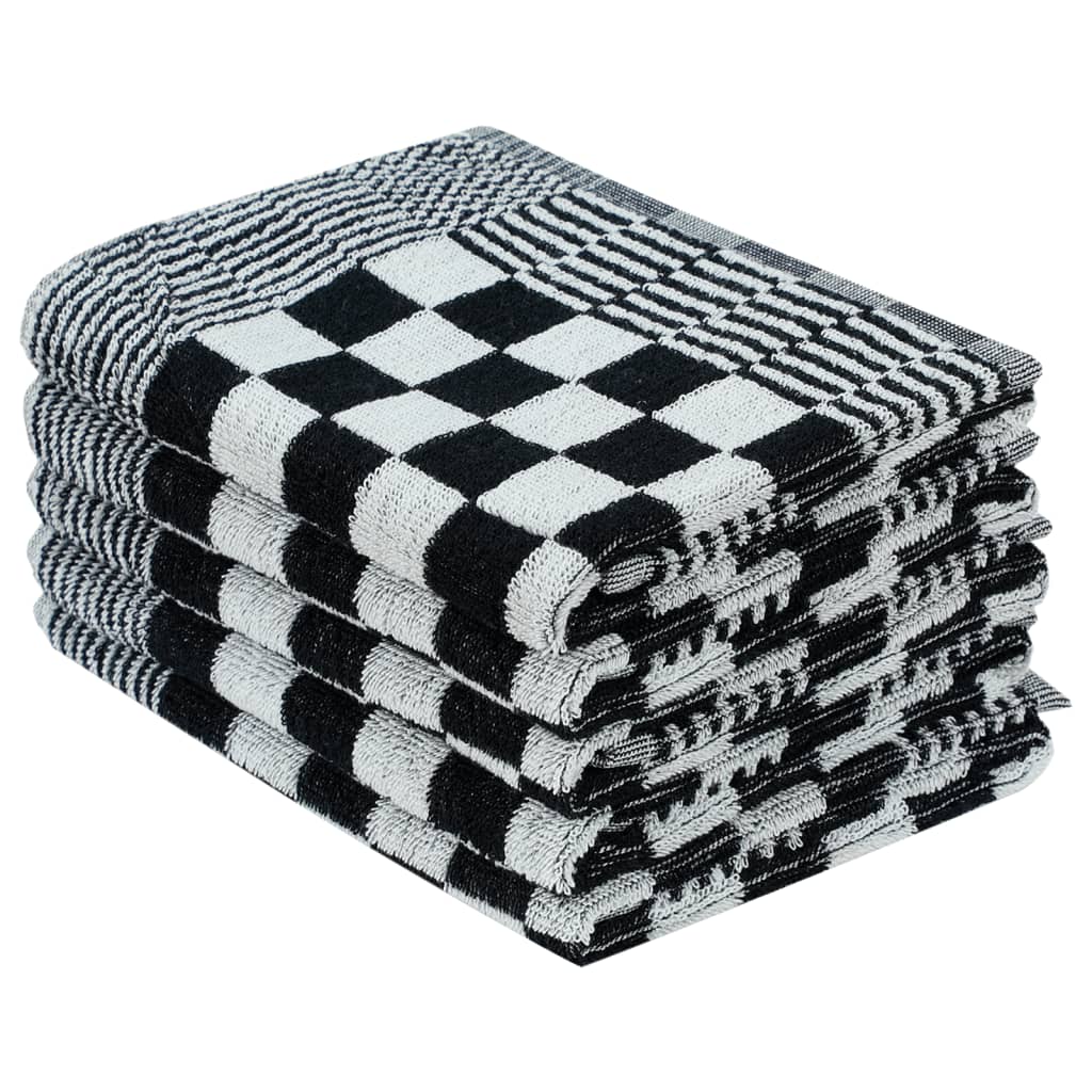 håndklædesæt 20 stk. bomuld sort og hvid