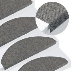 trappemåtter 15 stk. 65x22,5x3,5 cm selvklæbende grå