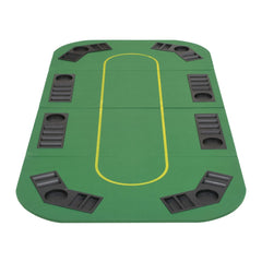 foldbar pokerbordplade til 8 spillere rektangulær grøn