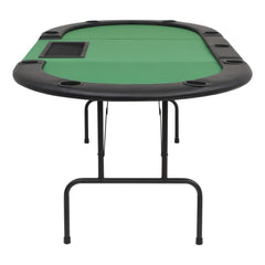 foldbart pokerbord til 9 spillere 3-fold oval grøn