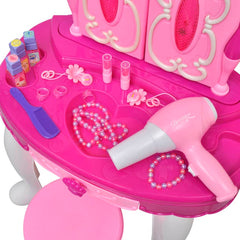 stående legetøjskosmetikbord til børn med 3 spejle og lys/lyd