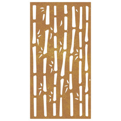 udendørs vægdekoration 105x55 cm bambusdesign cortenstål