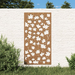 udendørs vægdekoration 105x55 cm ahornbladdesign cortenstål