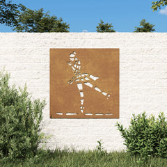 udendørs vægdekoration 55x55 cm balletdesign cortenstål