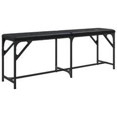 spisebordsbænk 124x32x45 cm stål og kunstlæder sort