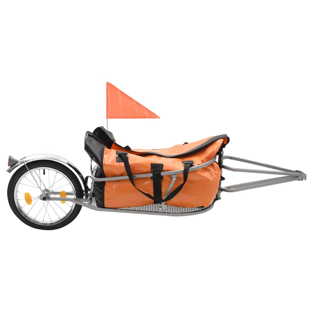 cykelbagagetrailer med taske orange og sort