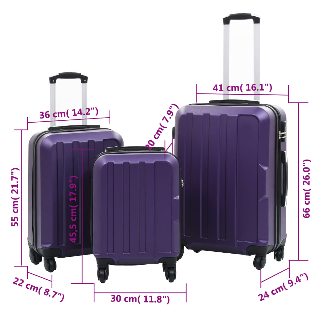 kuffertsæt i 3 dele hardcase ABS gul