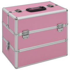 makeupkuffert 37 x 24 x 35 cm pink aluminium