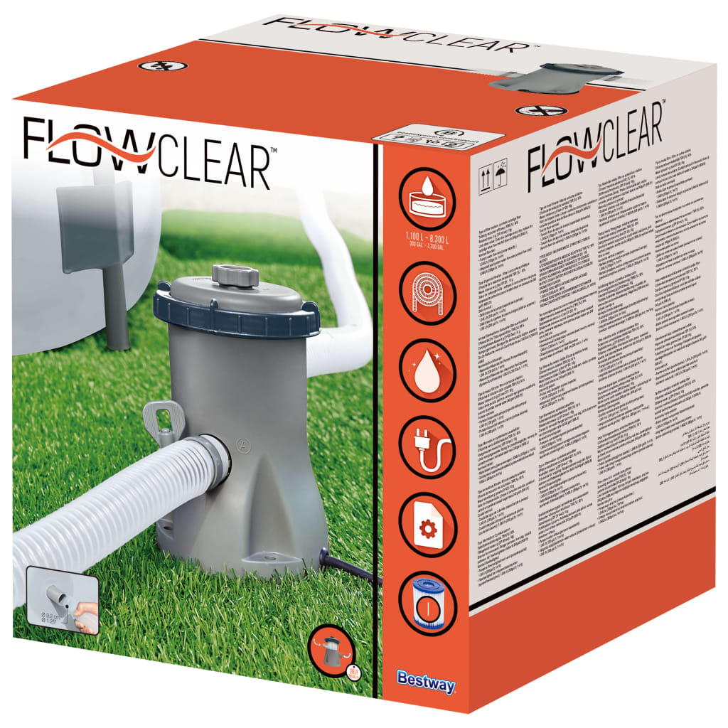 Bestway Flowclear filterpumpe til swimmingpool 330 gallon