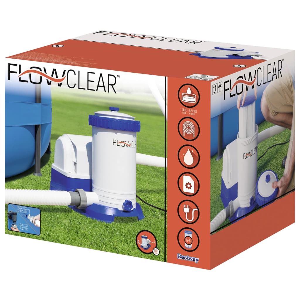 Bestway Flowclear filterpumpe til pool 9463 l/t.